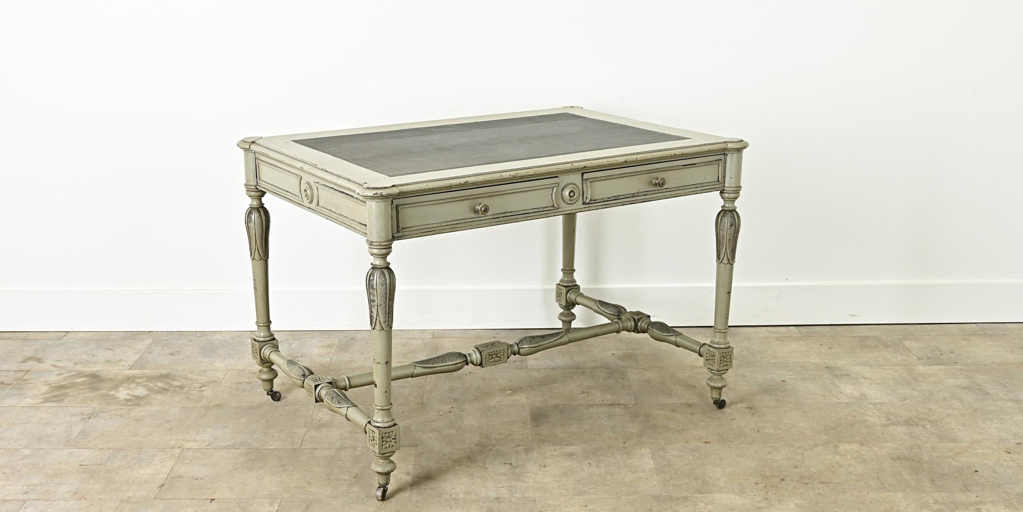 French Louis XVI Style Painted Desk In Good Condition For Sale In Baton Rouge, LA