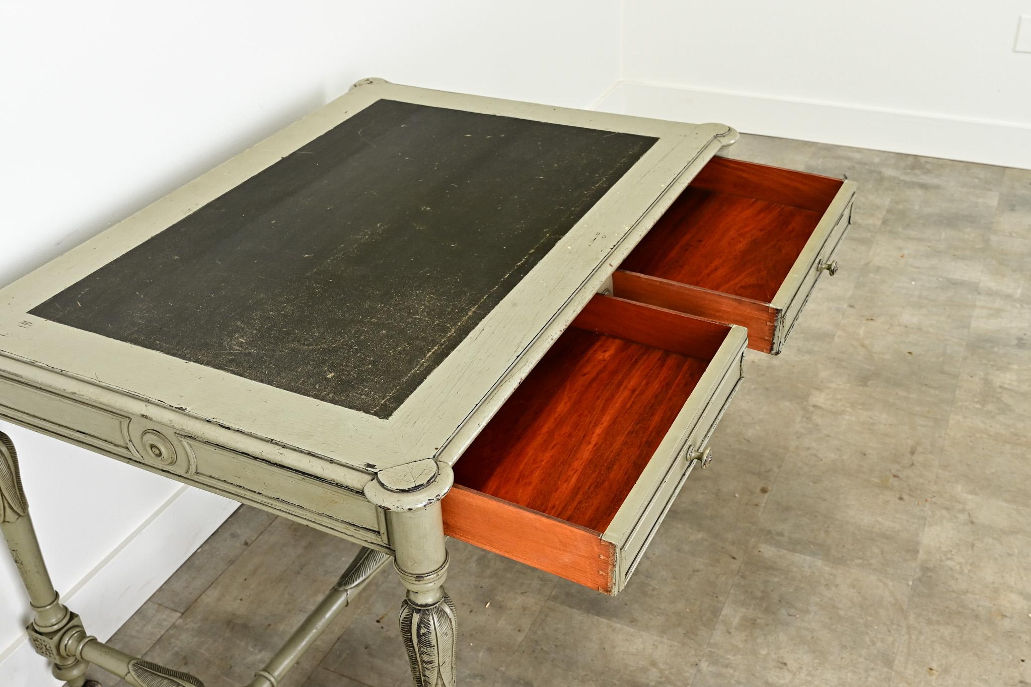 19th Century French Louis XVI Style Painted Desk For Sale
