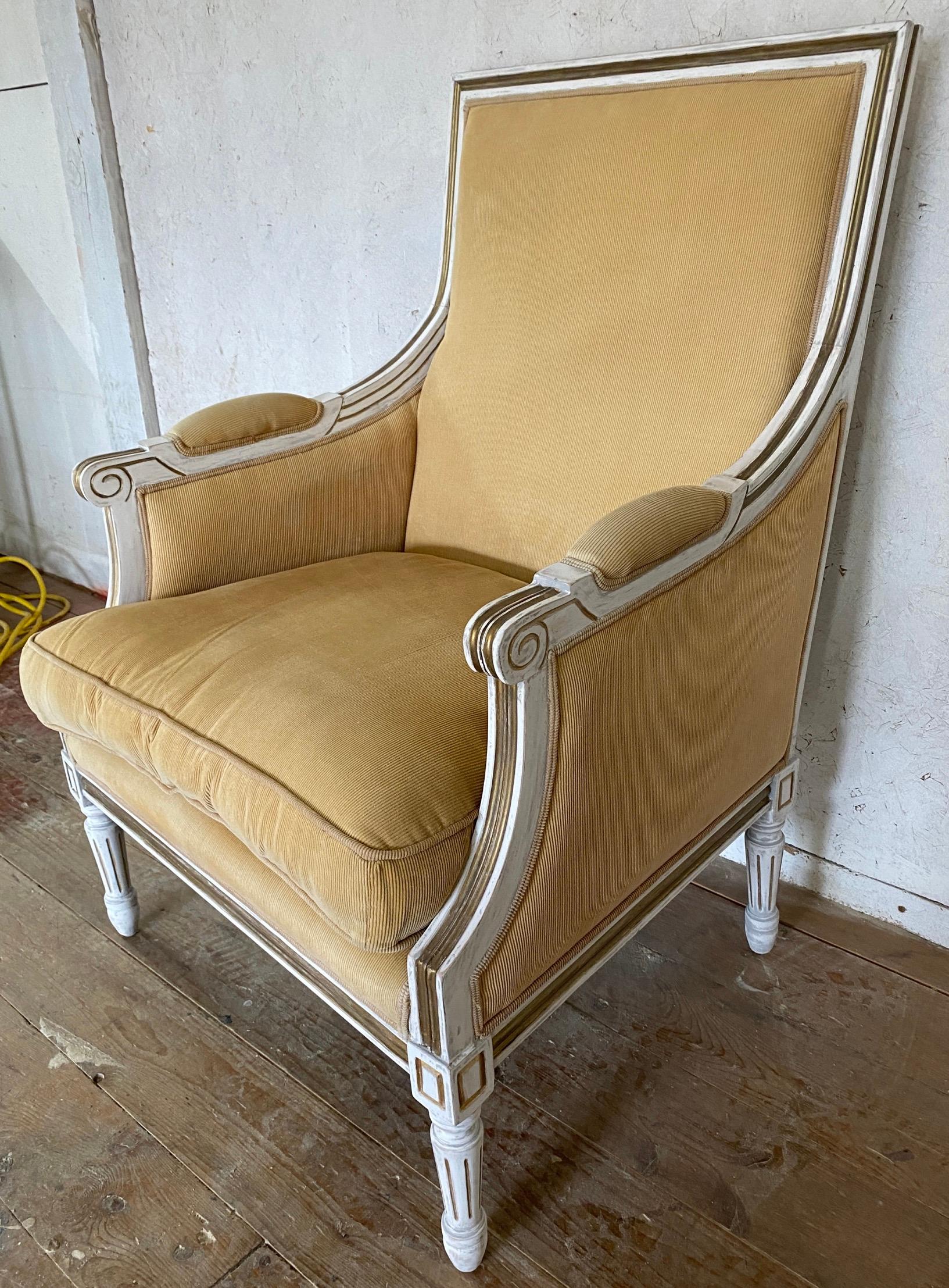 French Louis XVI Style Painted Fauteuil 4