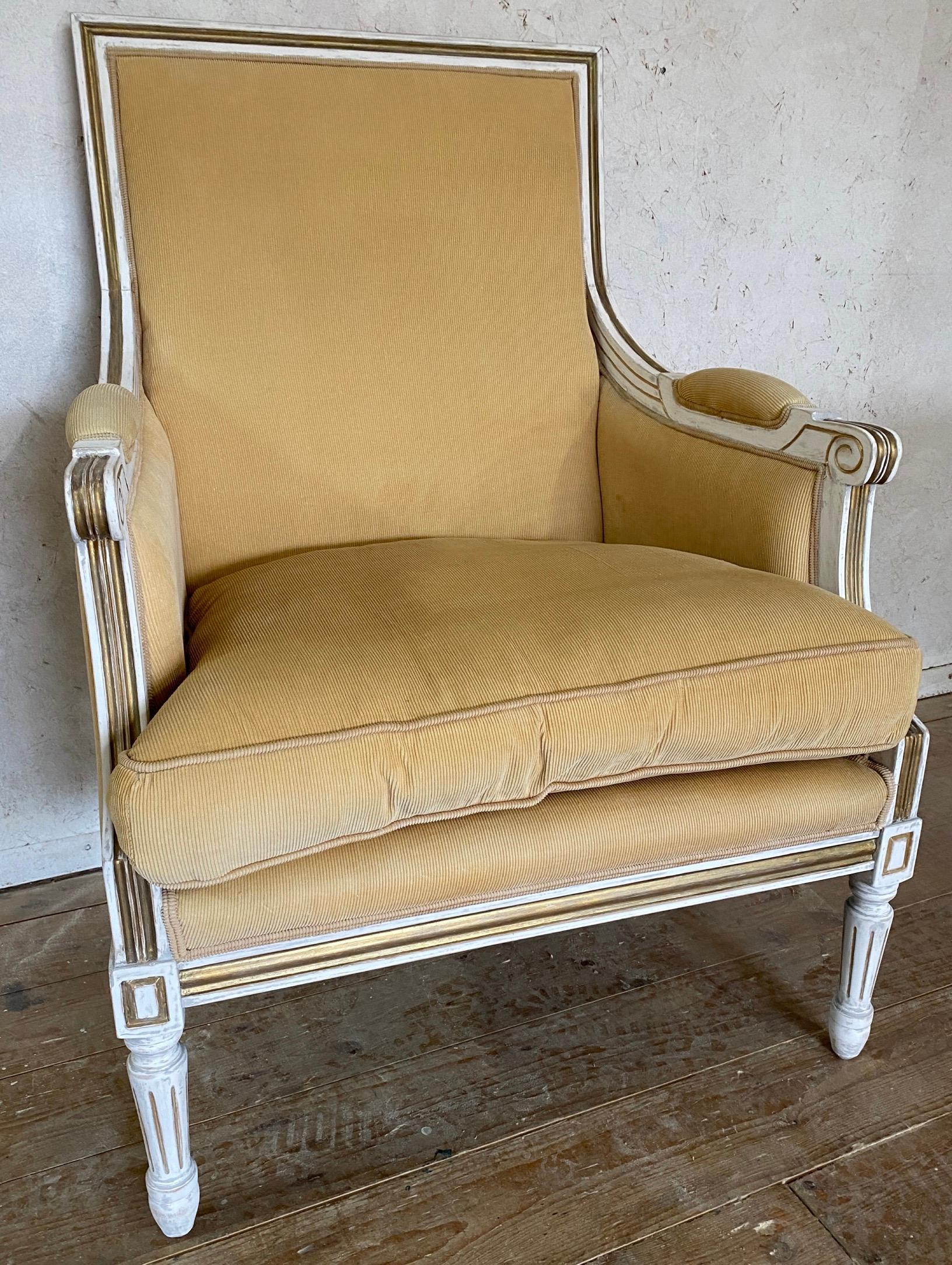 French Louis XVI Style Painted Fauteuil 6