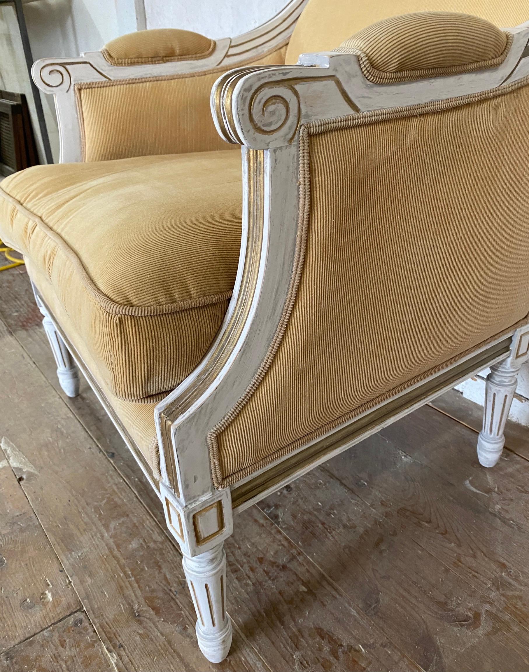 French Louis XVI Style Painted Fauteuil 3