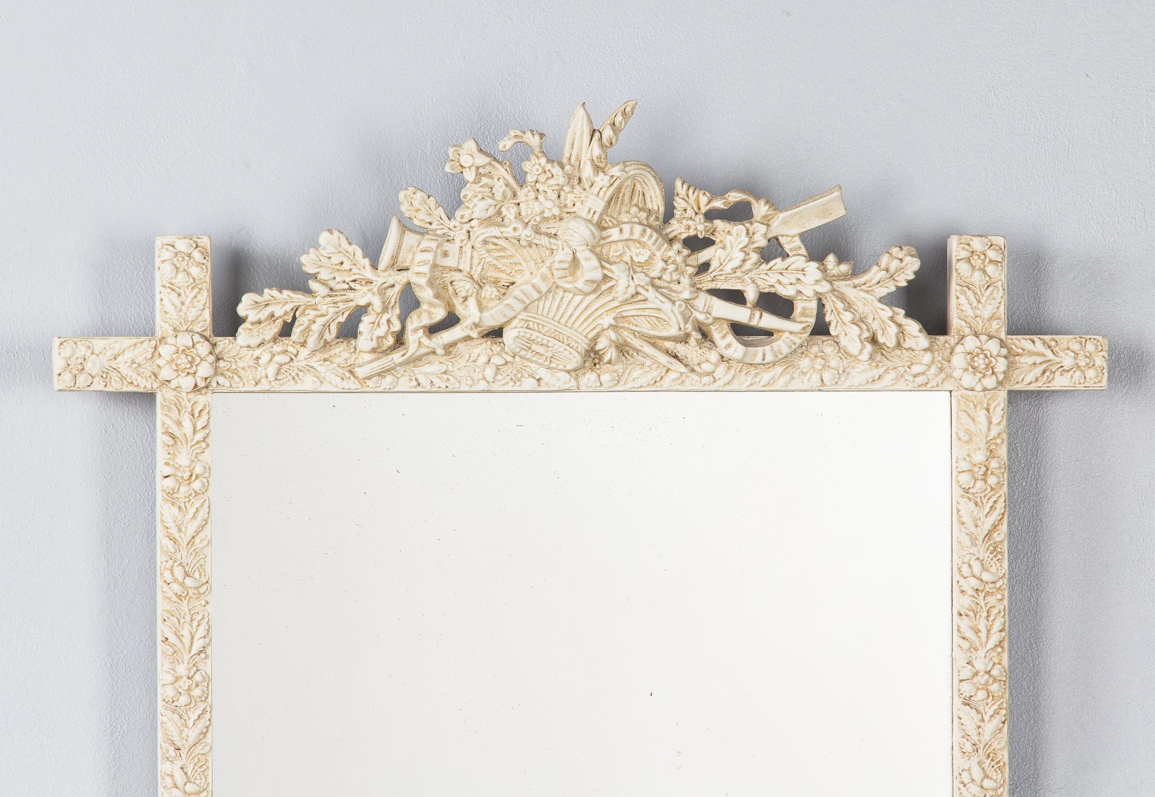 French Louis XVI Style Painted Mirror, Late 1800s 7