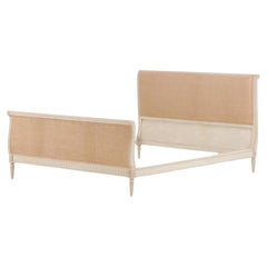 French Louis XVI style painted queen bed C 1930.