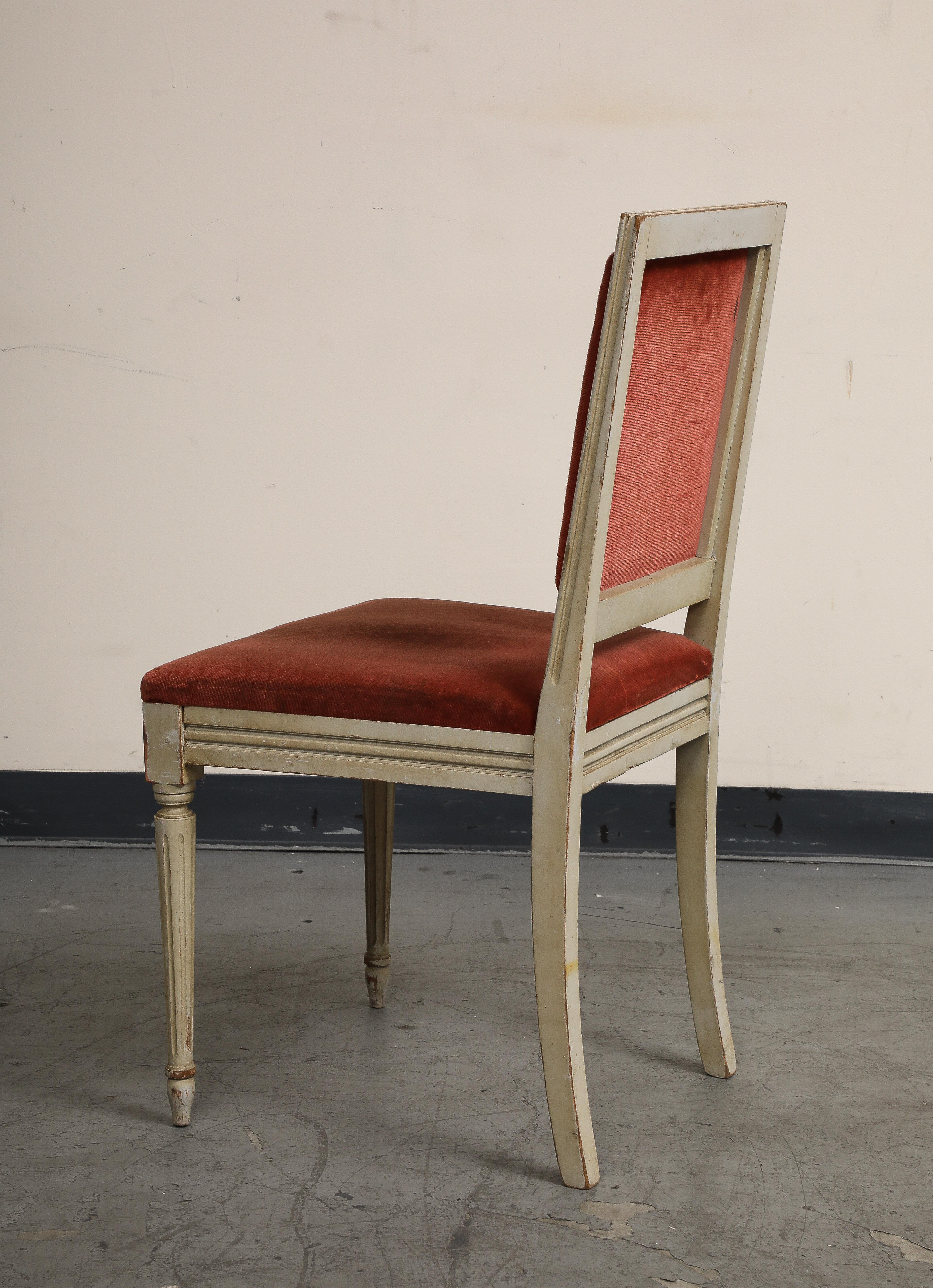 Chaises d'appoint peintes de style Louis XVI, lot de 4 en vente 3