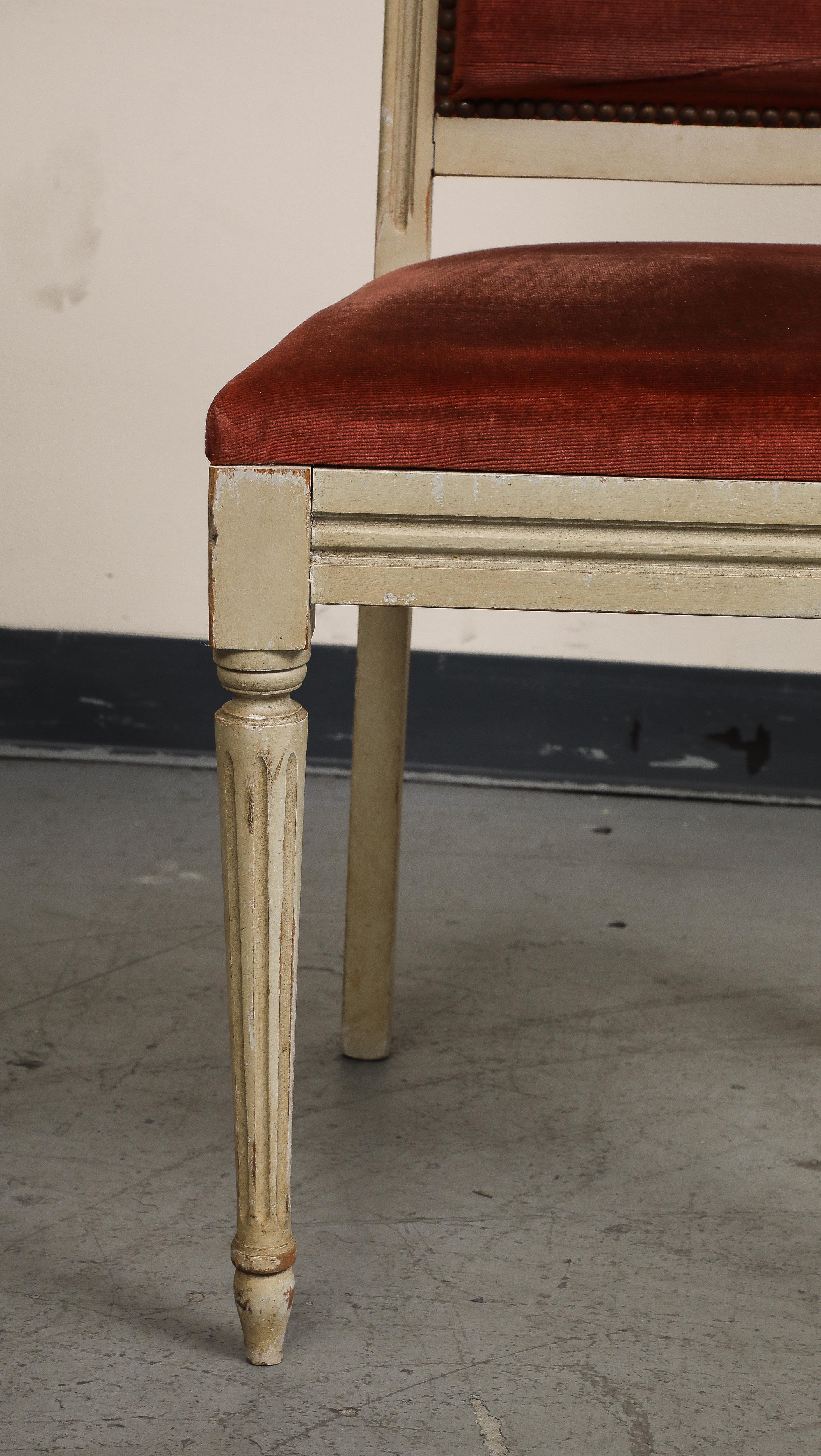 Chaises d'appoint peintes de style Louis XVI, lot de 4 en vente 7