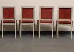 Chaises d'appoint peintes de style Louis XVI, lot de 4