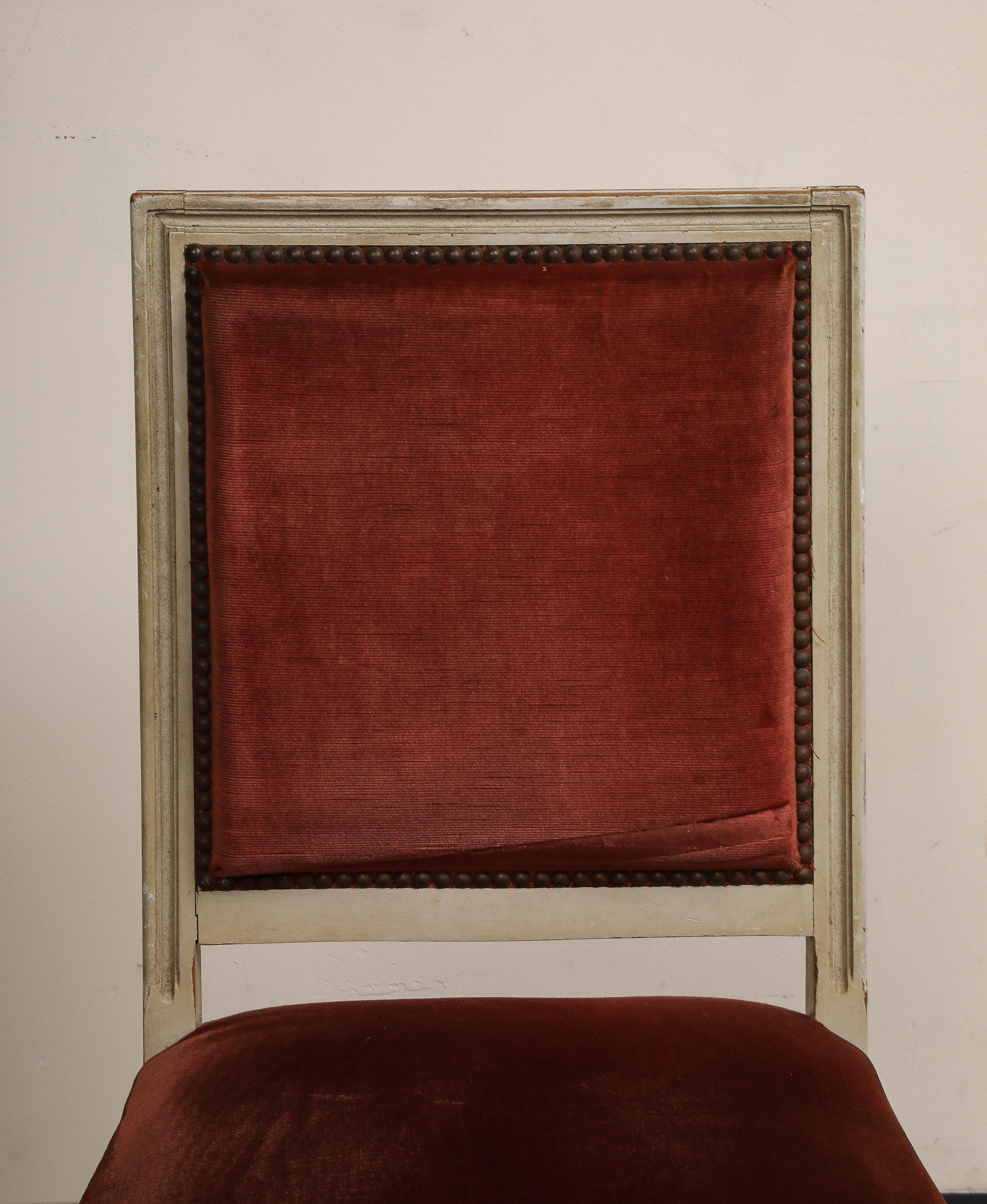 Peint Chaises d'appoint peintes de style Louis XVI, lot de 4 en vente