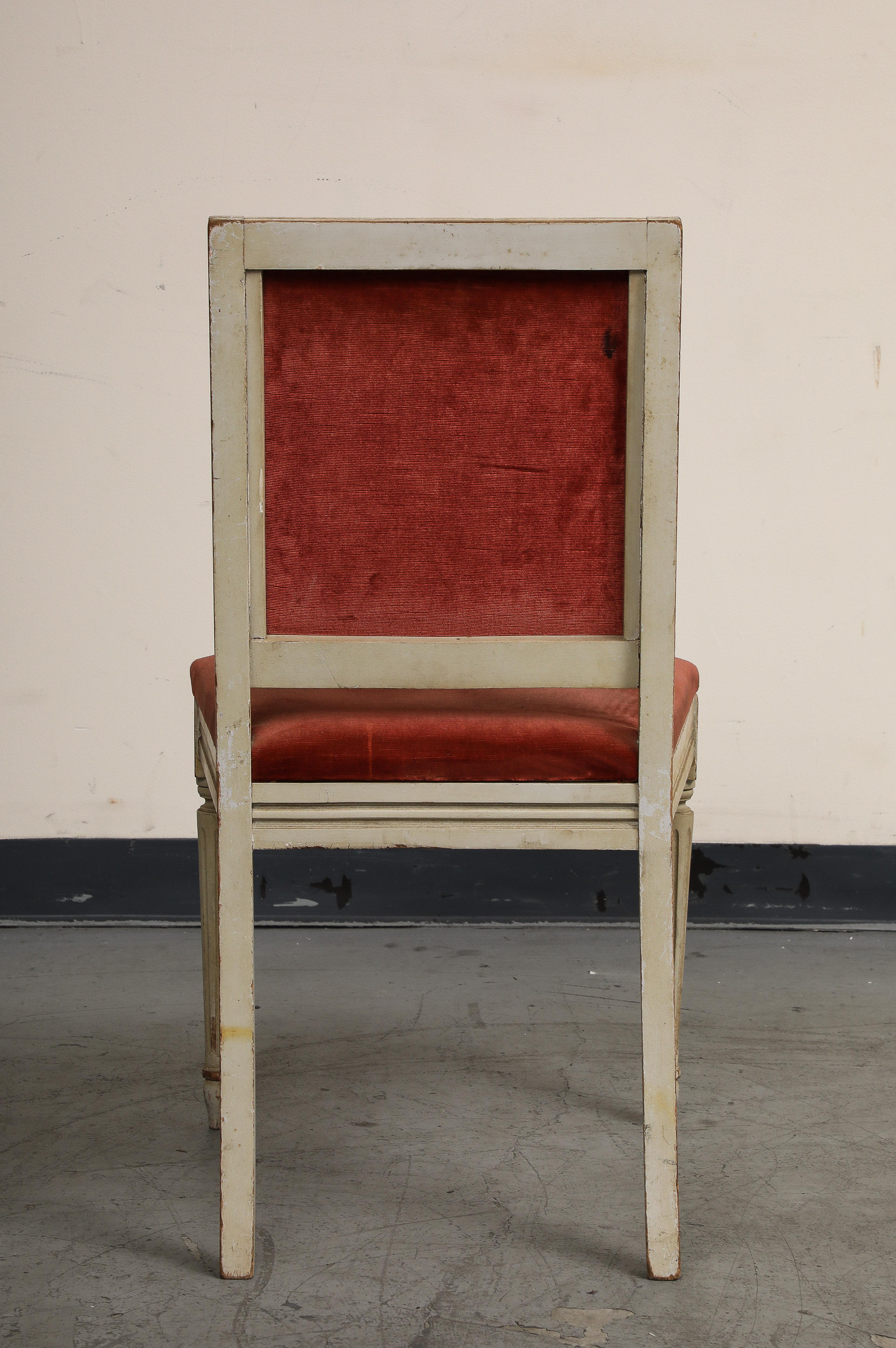 Chaises d'appoint peintes de style Louis XVI, lot de 4 en vente 1