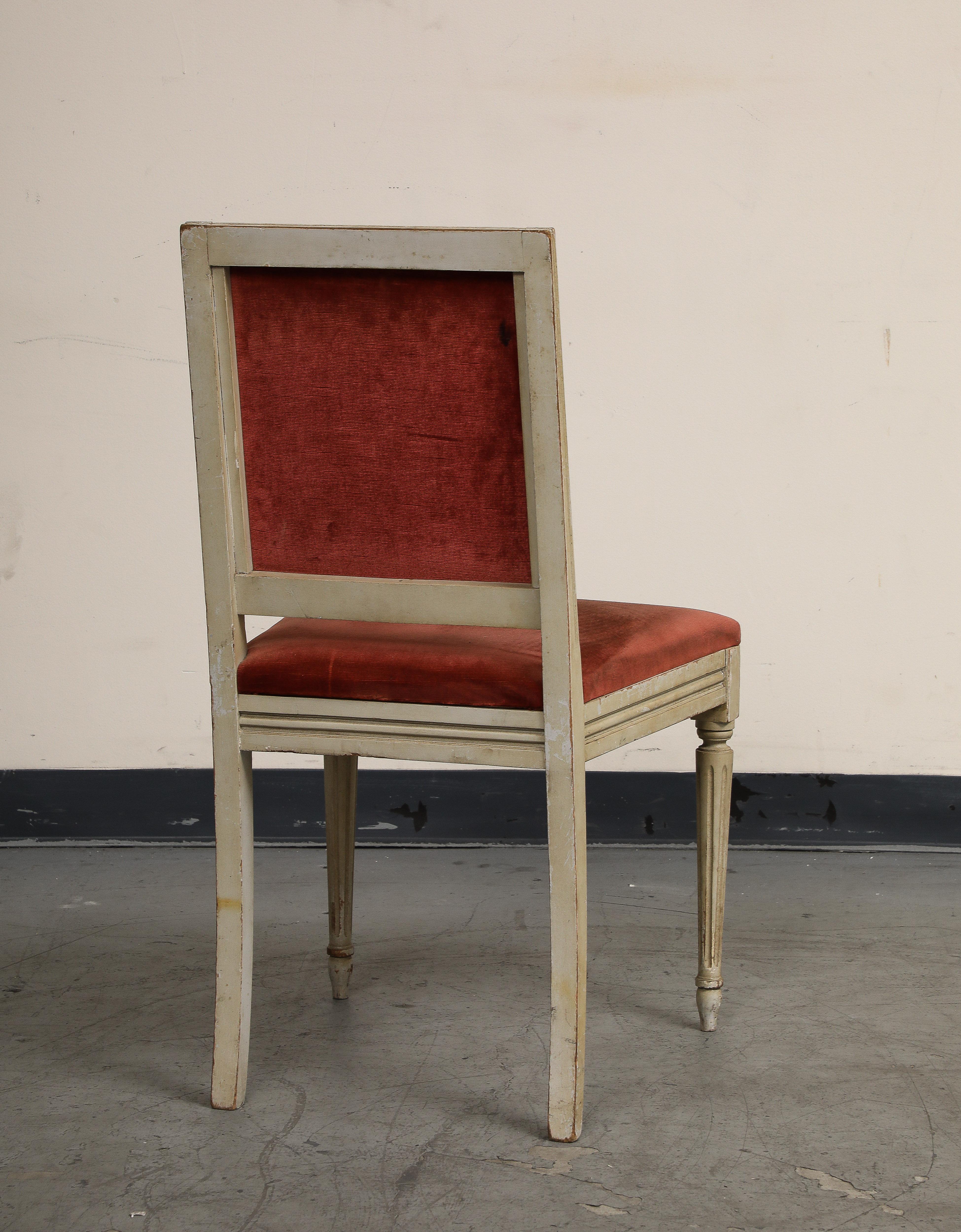French Louis XVI Style Painted Side Chairs, Set of 6 For Sale 6