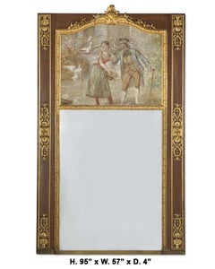 Französischer Louis XVI-Stil bemalter Trumeau-Spiegel