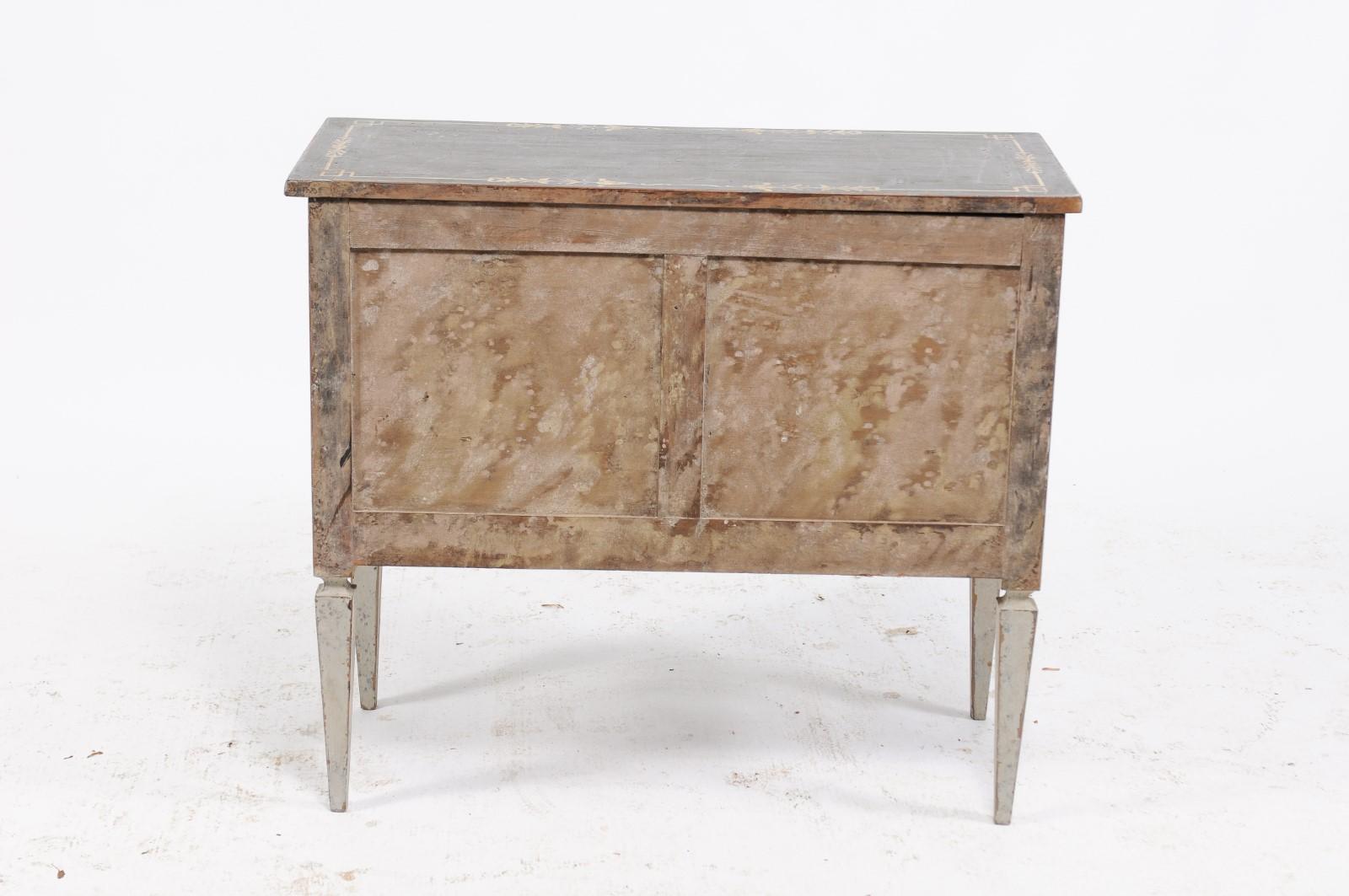 French Louis XVI Style Painted Two-Drawer Commode from the Late 19th Century 1