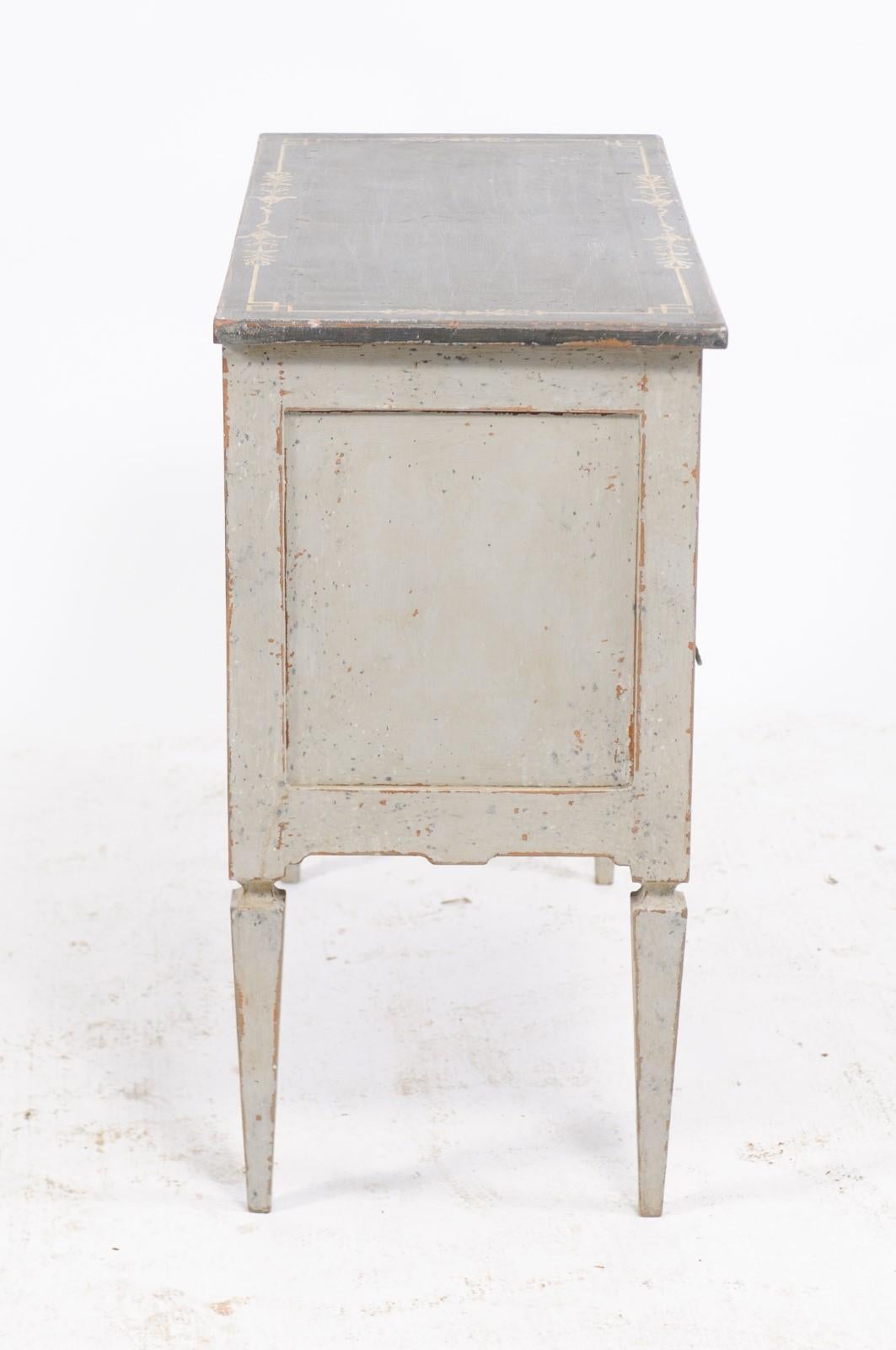 French Louis XVI Style Painted Two-Drawer Commode from the Late 19th Century 2