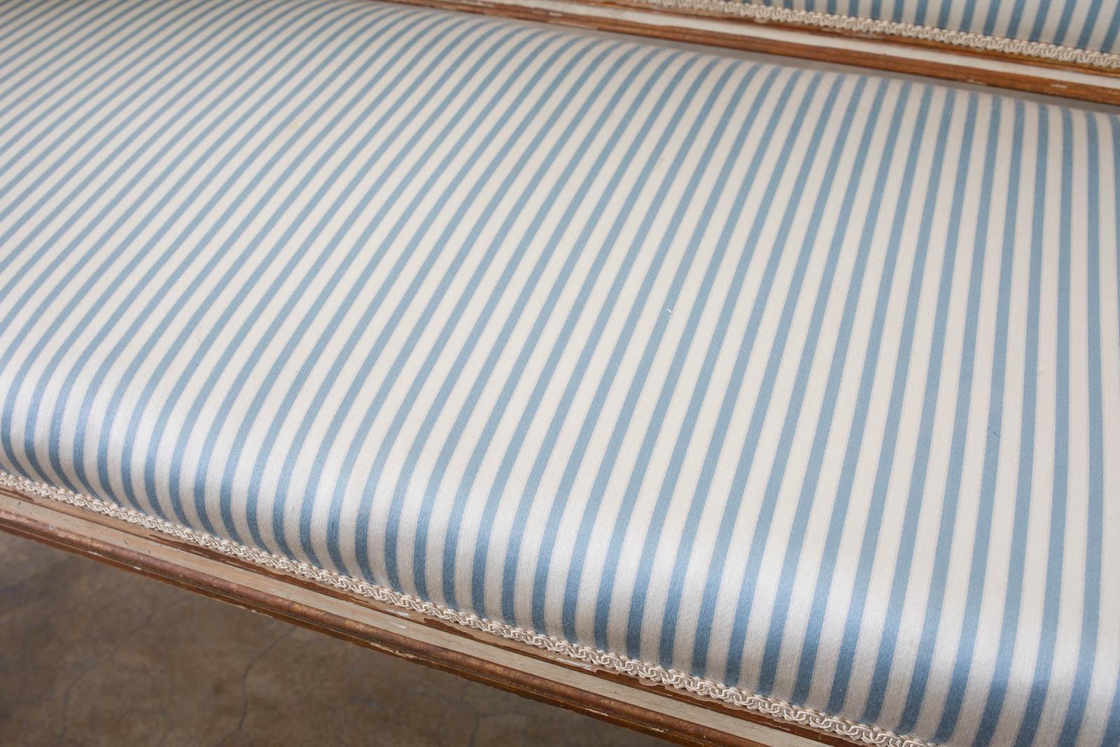French Louis XVI Style Painted Window Bench Banquette 4