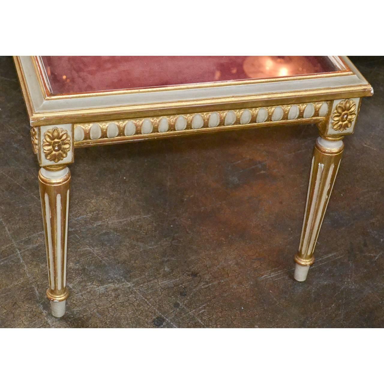 Mid-20th Century French Louis XVI Style Parcel-Gilt Display Low Table