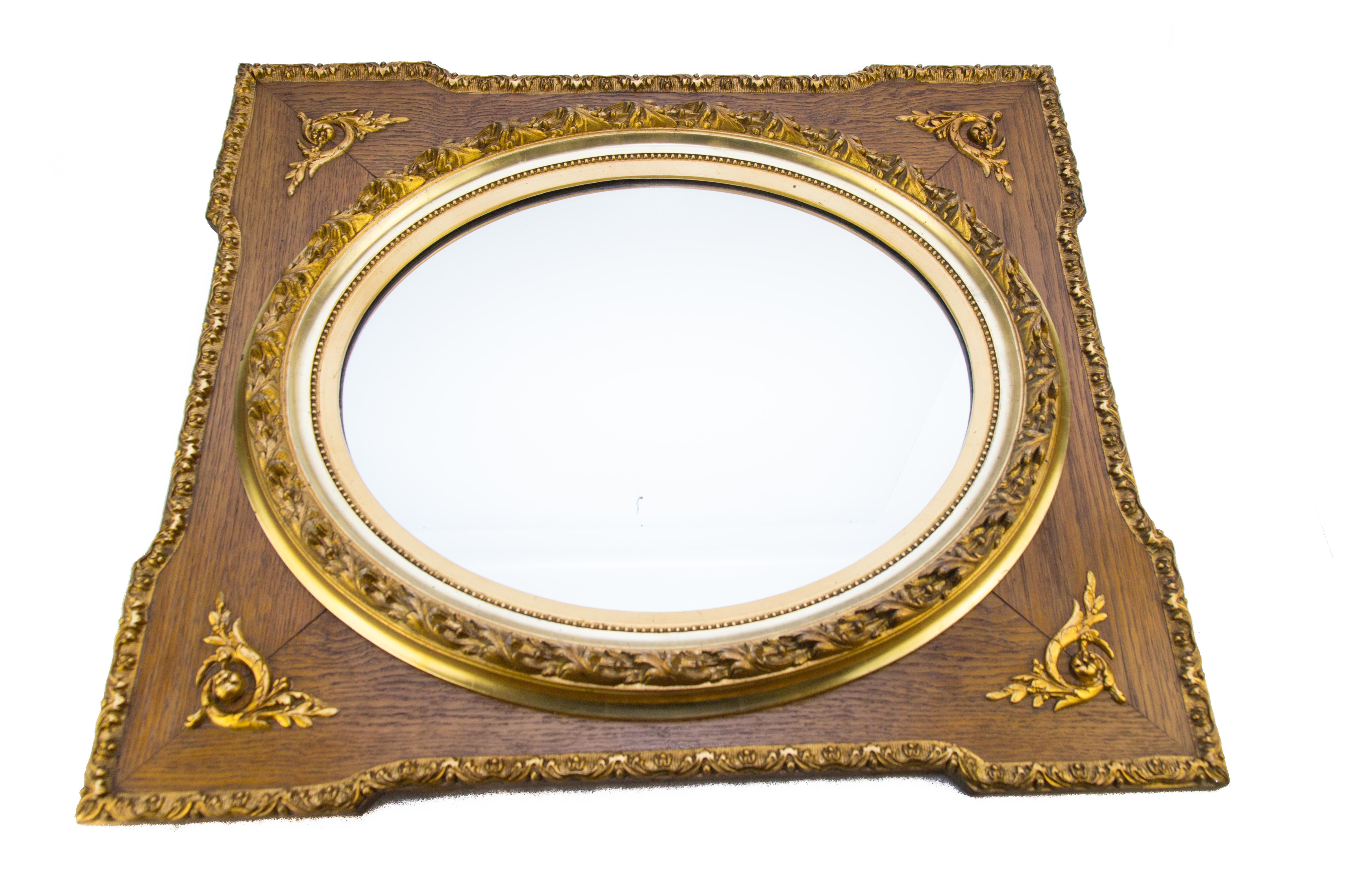 French Louis XVI Style Parcel-Gilt Mirror Frame in Oak 7