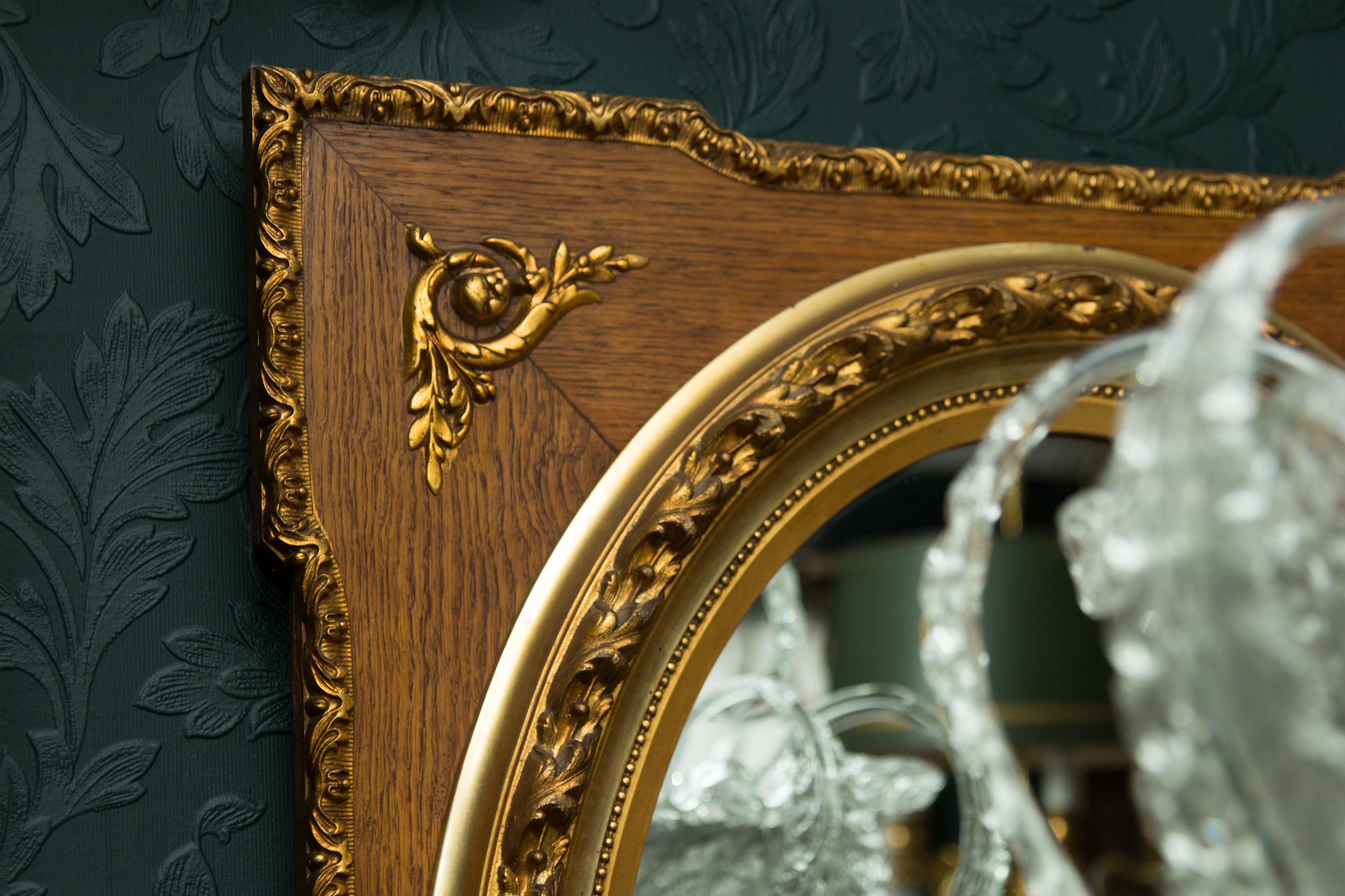 French Louis XVI Style Parcel-Gilt Mirror Frame in Oak 12