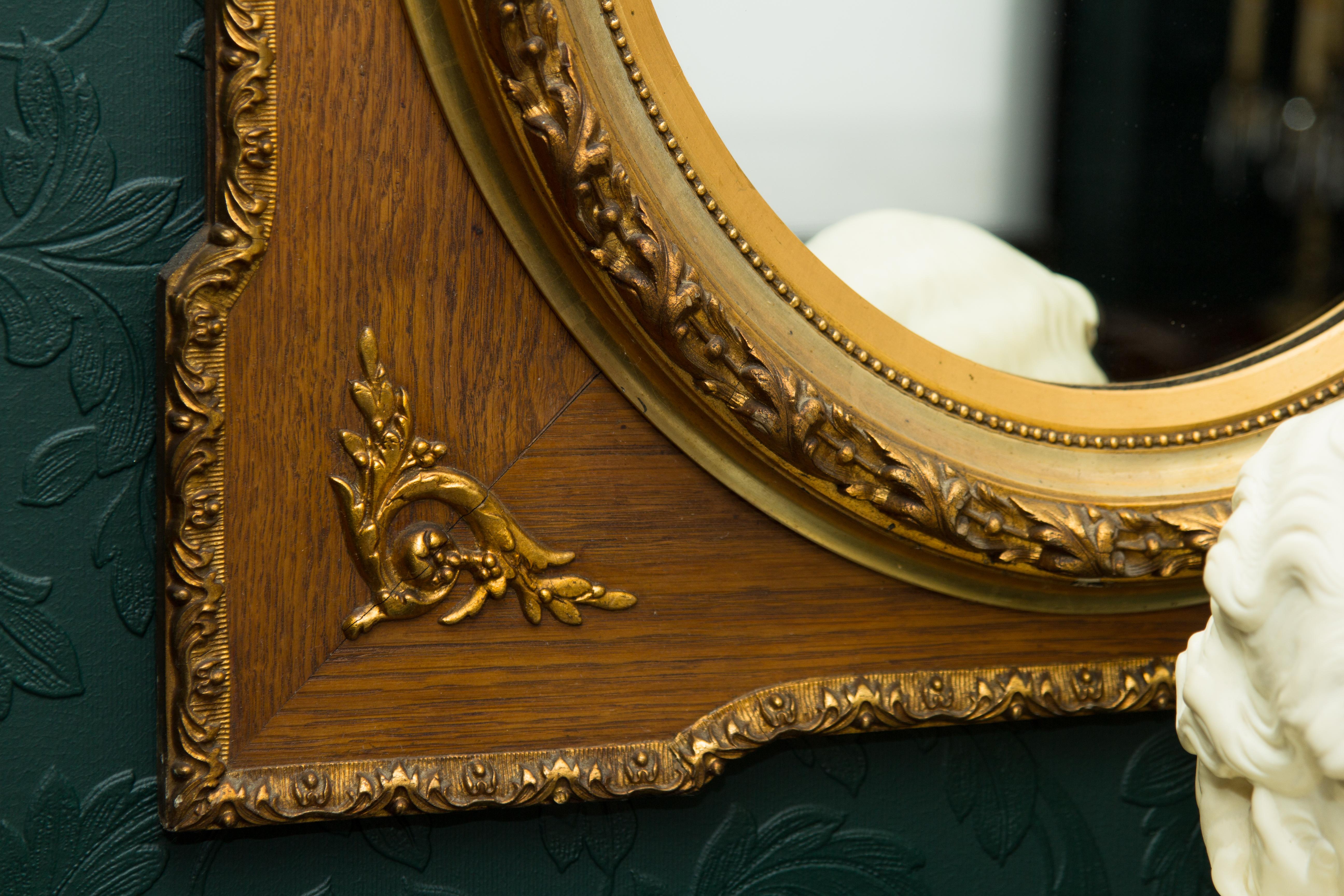 French Louis XVI Style Parcel-Gilt Mirror Frame in Oak 10
