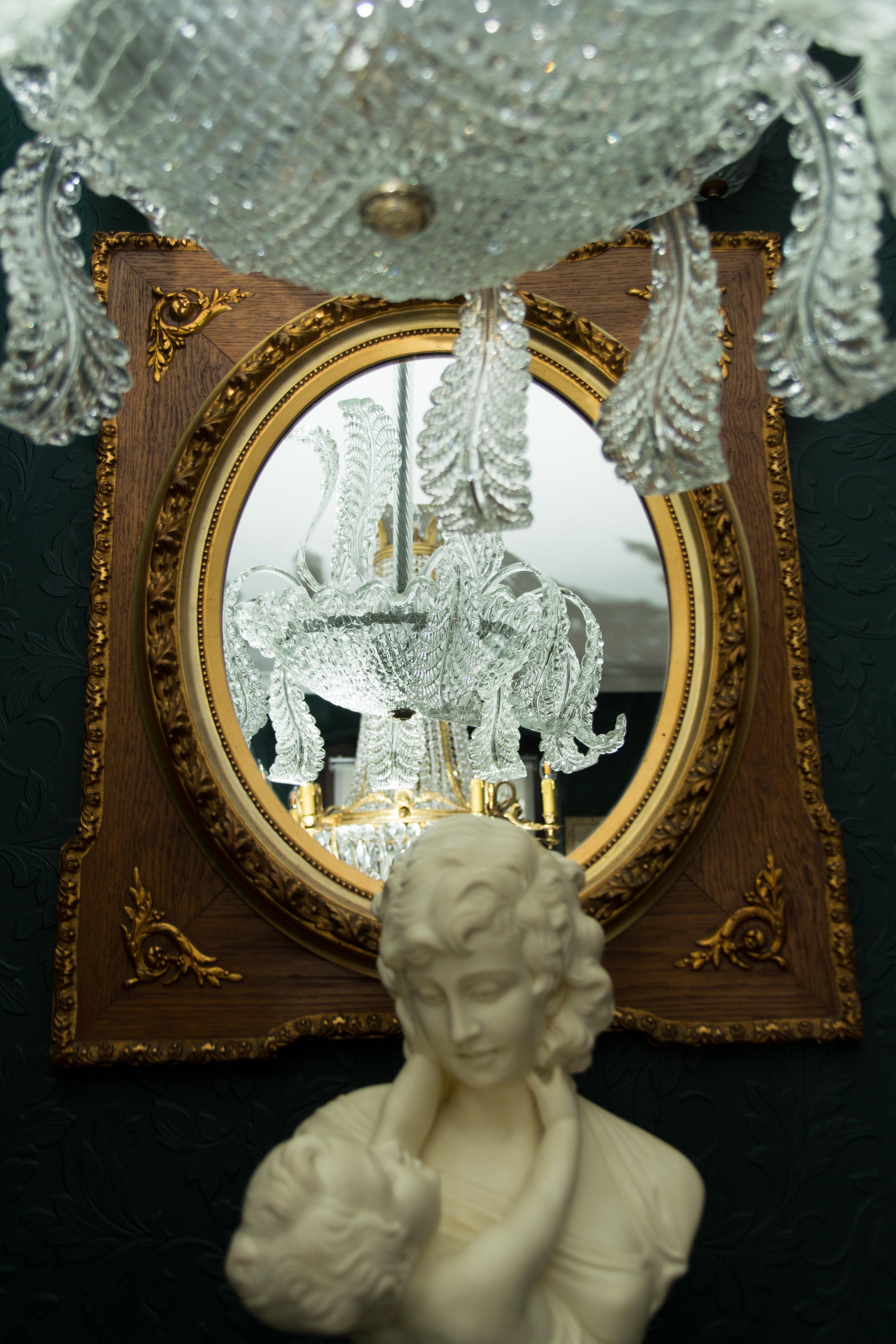 French Louis XVI Style Parcel-Gilt Mirror Frame in Oak 11