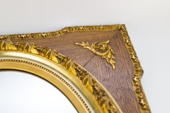 French Louis XVI Style Parcel-Gilt Mirror Frame in Oak