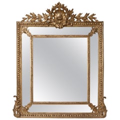 Antique French Louis XVI Style "Parecloses" Mirror