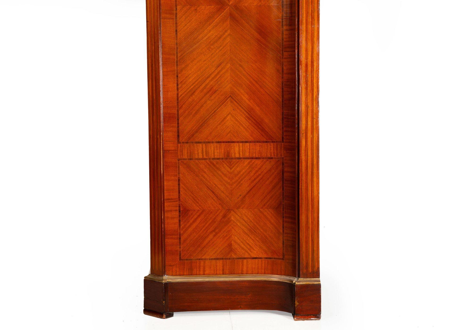 French Louis XVI Style Parquetry & Bronze Antique Armoire Wardrobe ca. 1880 For Sale 6