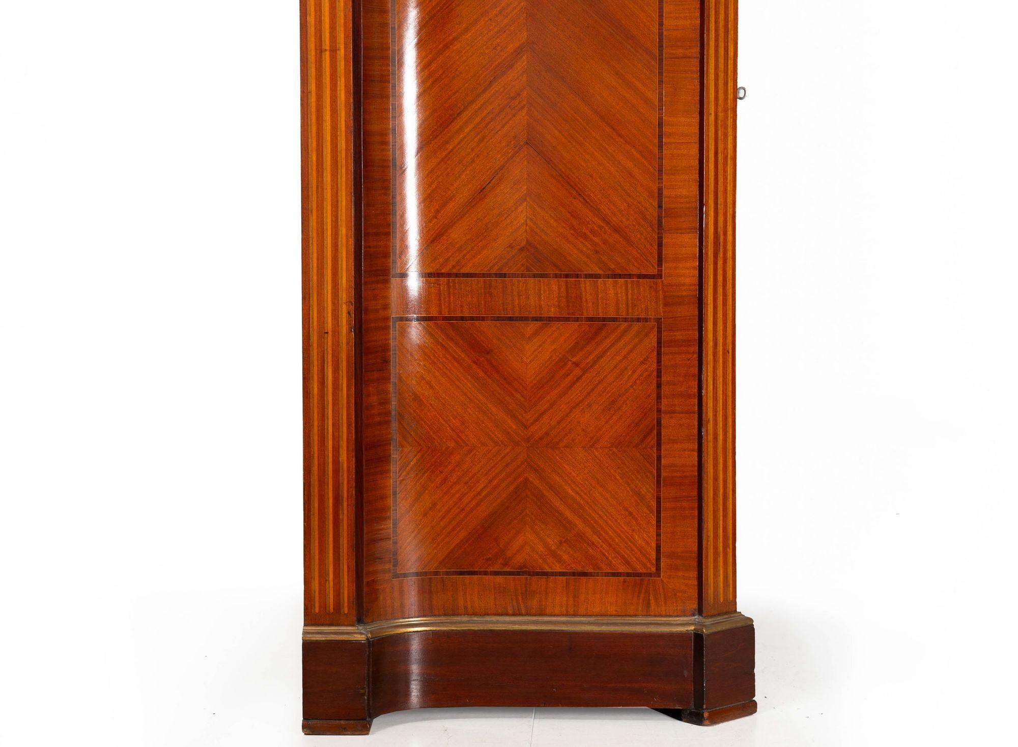 French Louis XVI Style Parquetry & Bronze Antique Armoire Wardrobe ca. 1880 For Sale 7