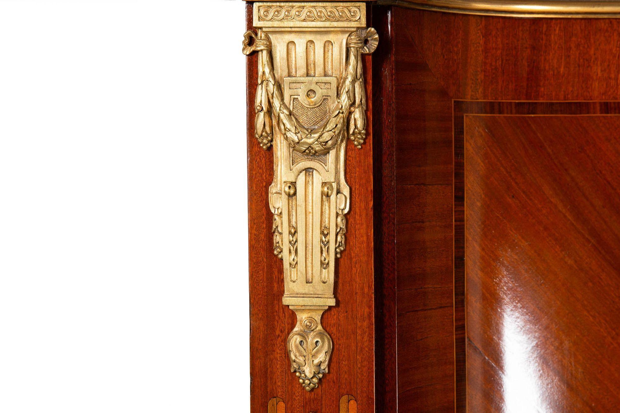 French Louis XVI Style Parquetry & Bronze Antique Armoire Wardrobe ca. 1880 For Sale 10
