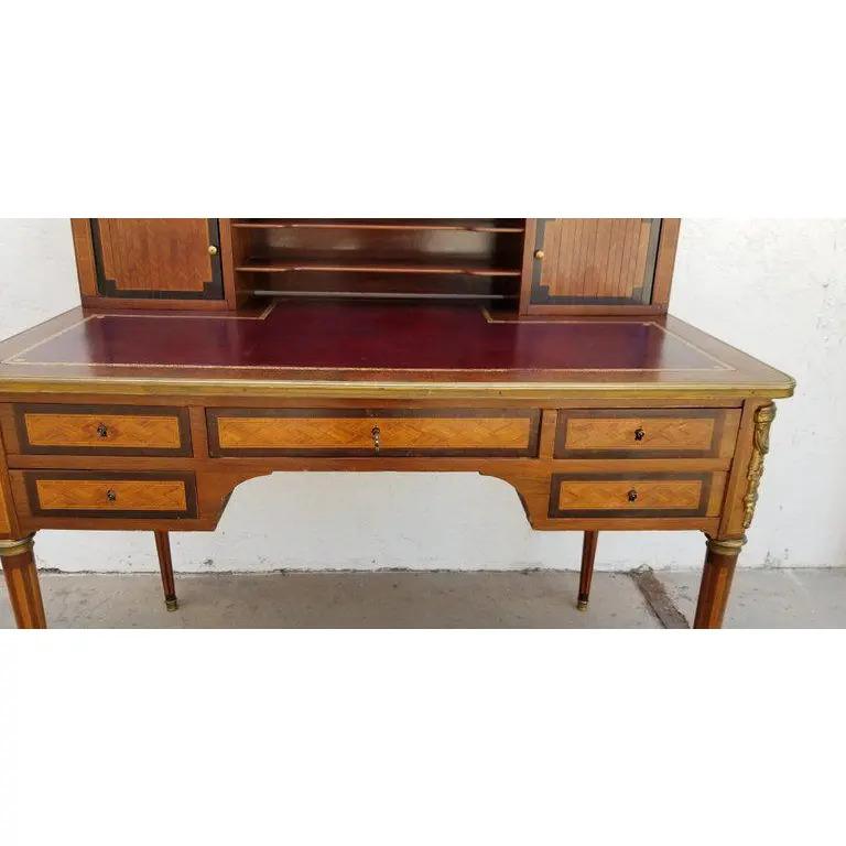 French Louis XVI Style Parquetry Desk, circa 1900 In Good Condition In Fulton, CA