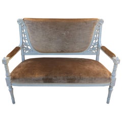 French Louis XVI Style Patinated Bench