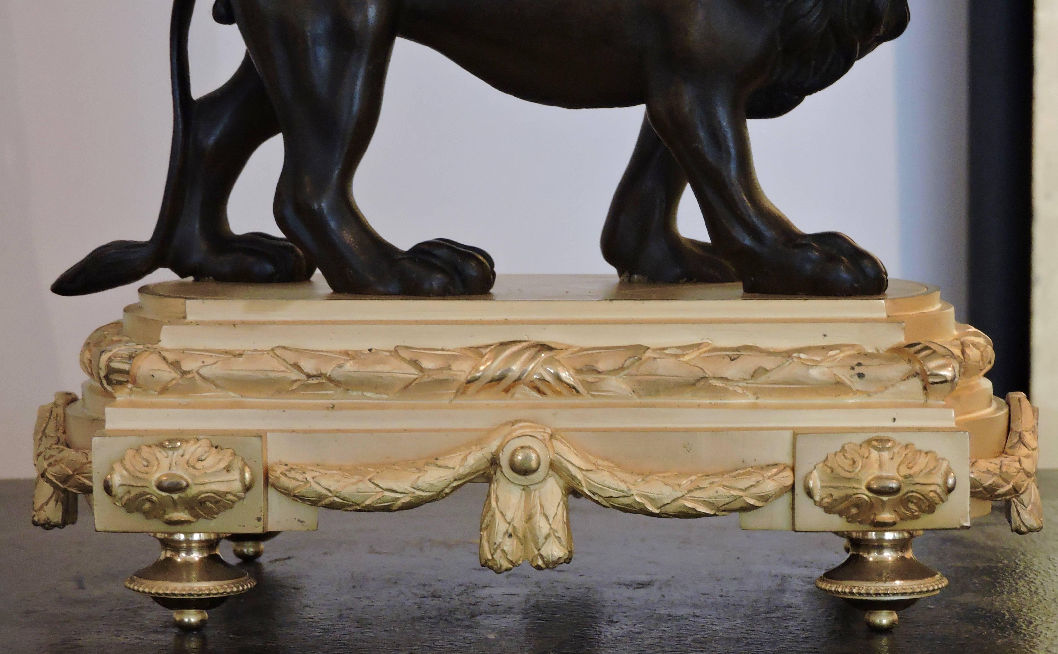 French Louis XVI Style Pendule Au Lion 2