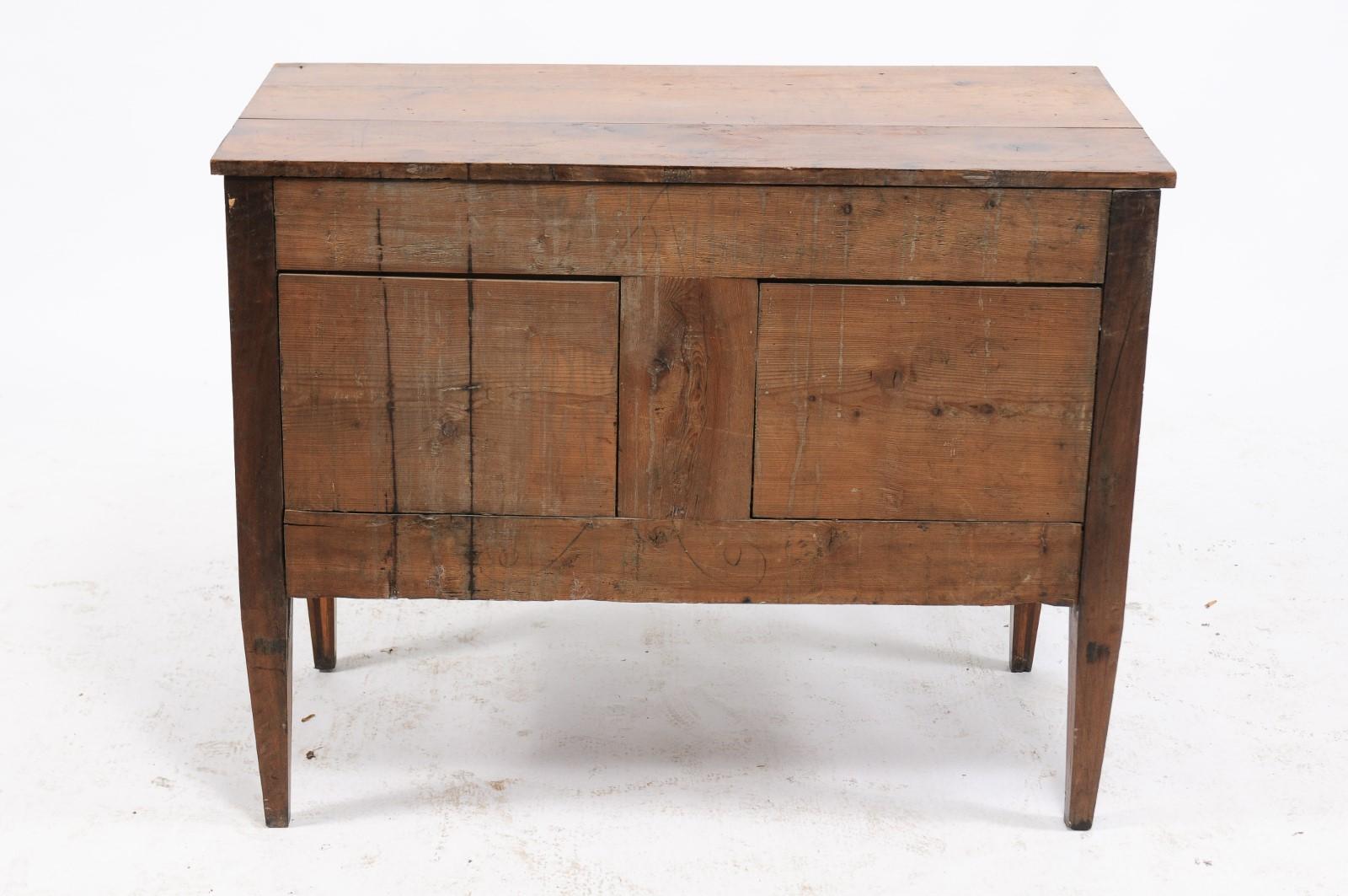 French Louis XVI Style Pine Two-Drawer Commode with Walnut Marquetry Accents 5