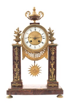 3-Piece French Louis XVI Marble Clock Set