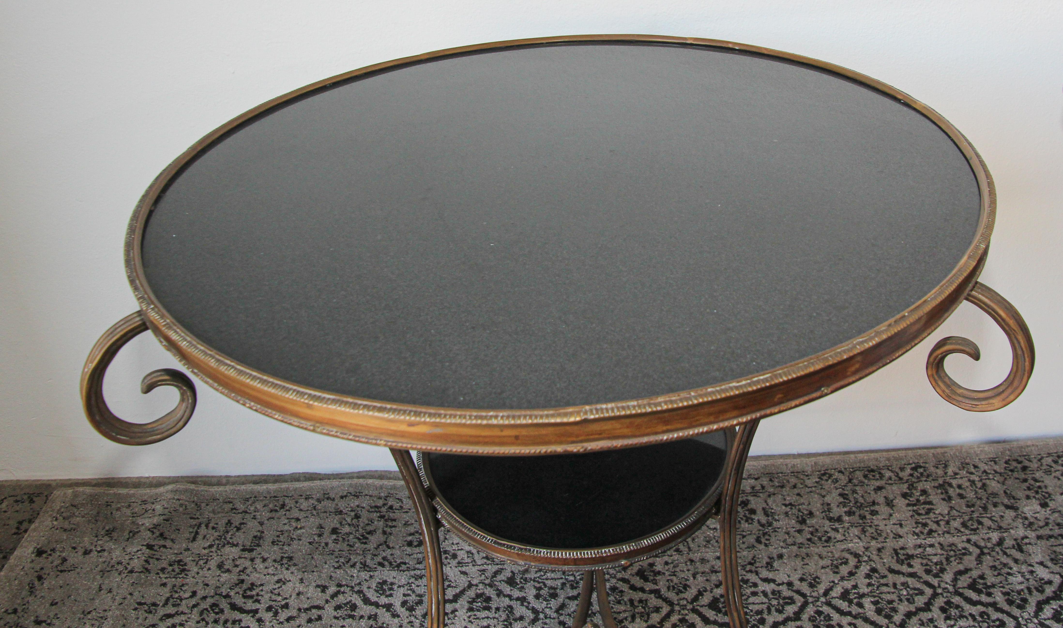 French Louis XVI Style Round Gueridon Marble Table For Sale 7