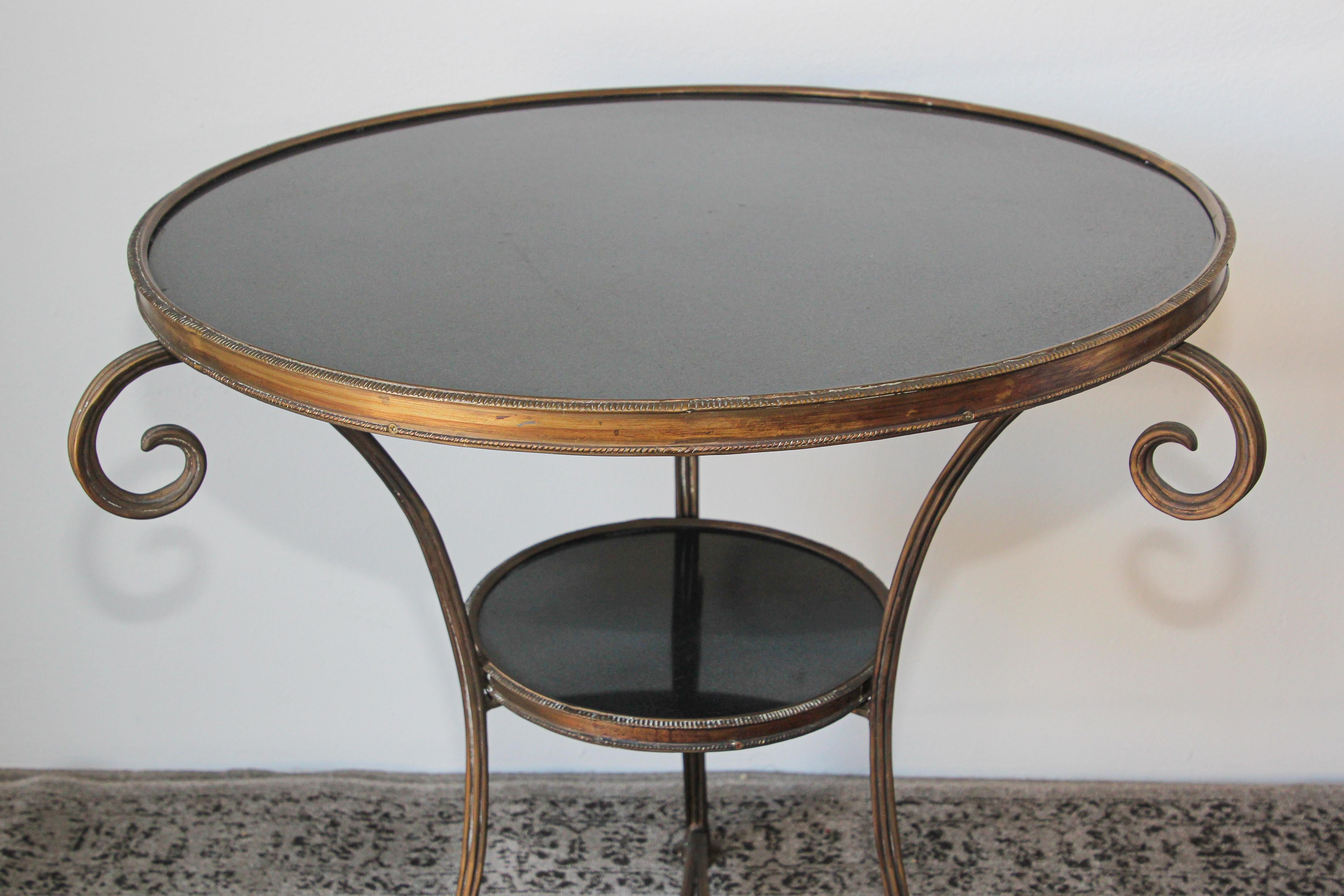 French Louis XVI Style Round Gueridon Marble Table For Sale 11