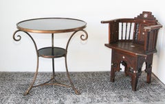 French Louis XVI Style Round Gueridon Marble Table