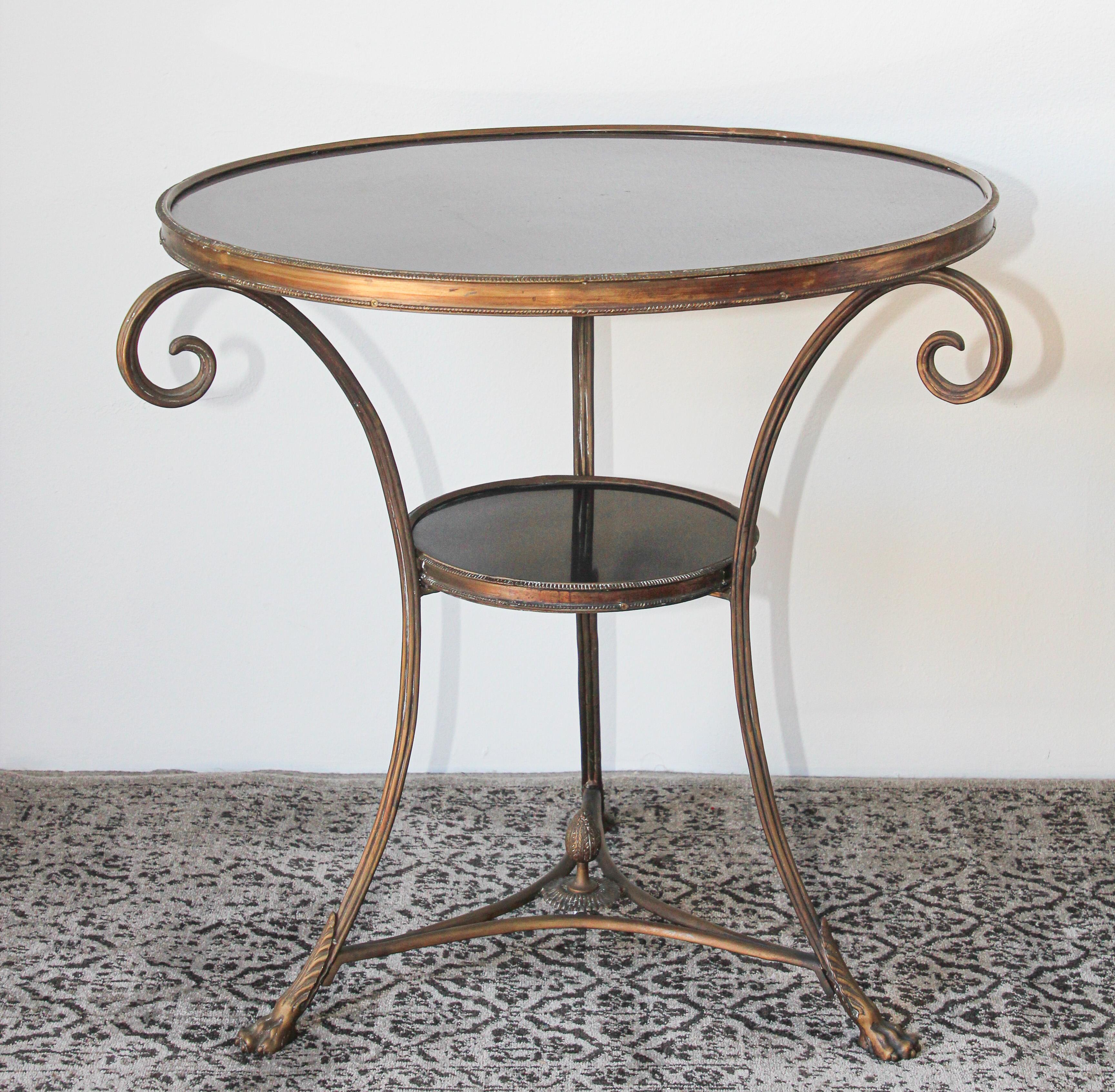 20th Century French Louis XVI Style Round Gueridon Marble Table For Sale