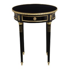 French Louis XVI Style Round Side Table