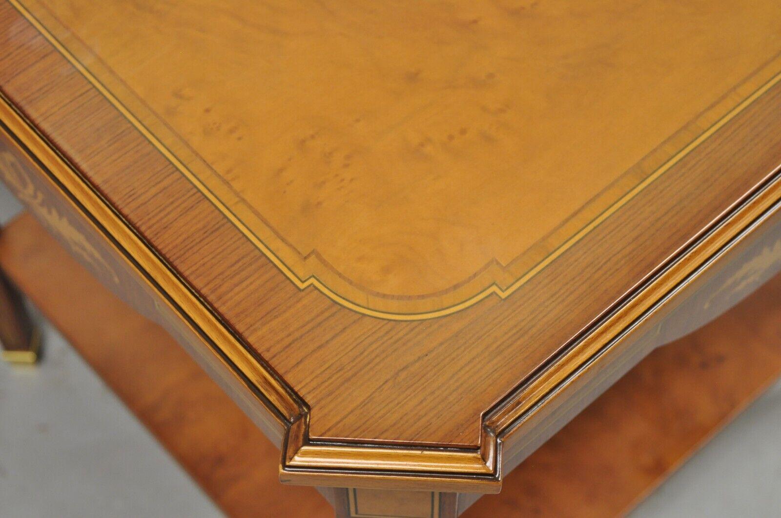 French Louis XVI Style Satinwood Inlay Side End Tables by Mudeva - a Pair        6