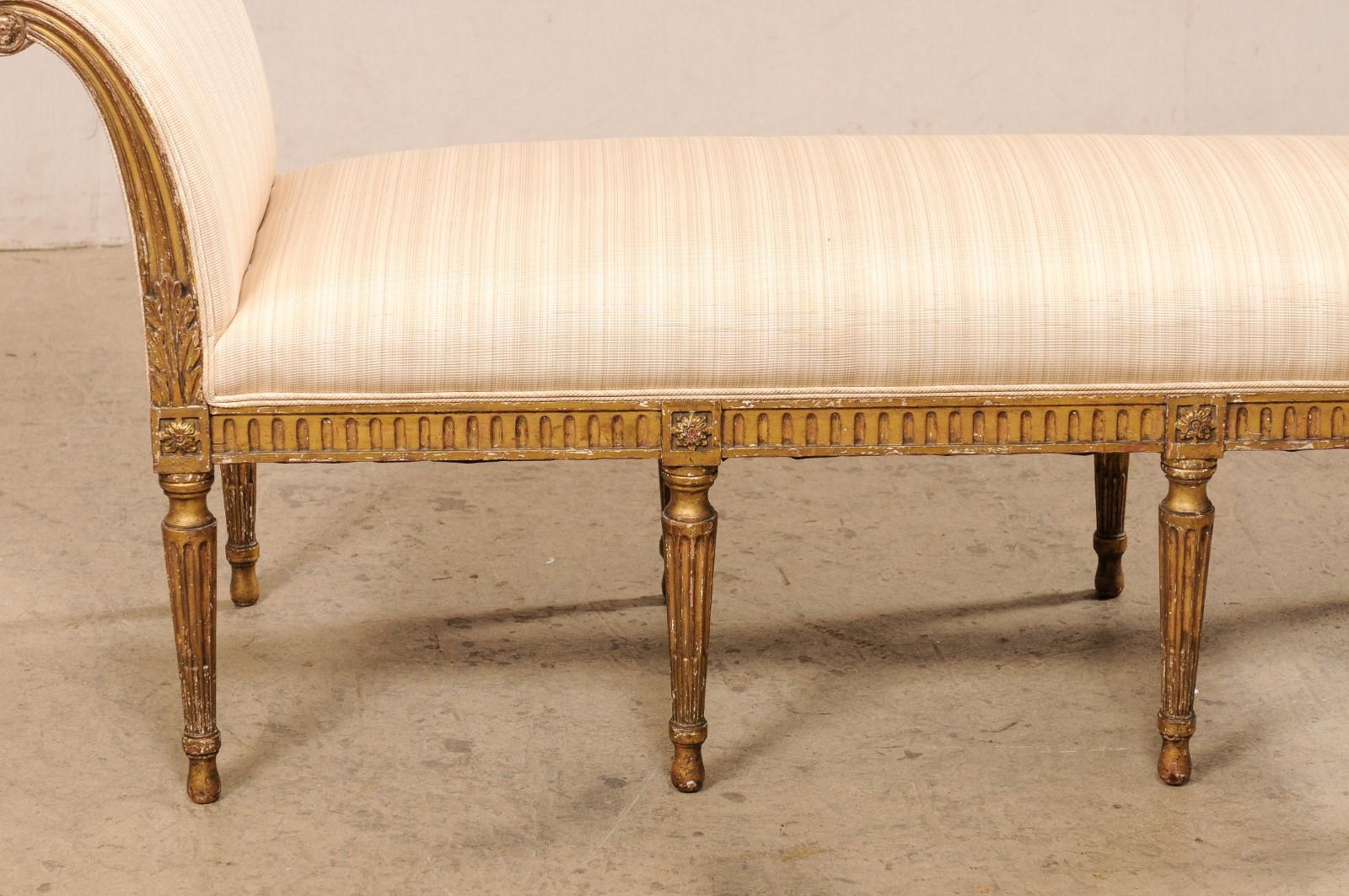 French Louis XVI Style Scroll Arm Window Bench, Late 19th Century 5