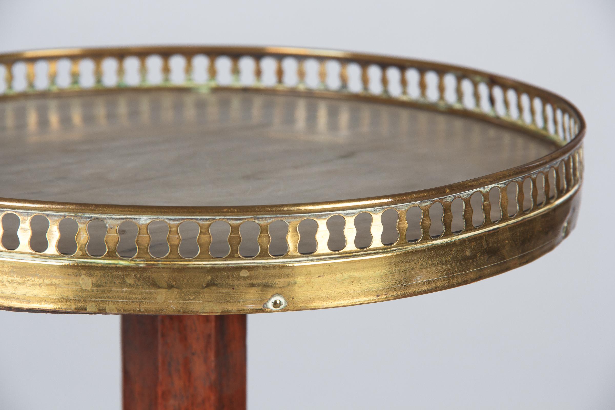 French Louis XVI Style Mahogany and Marble-Top Serving Table, 1940s 7