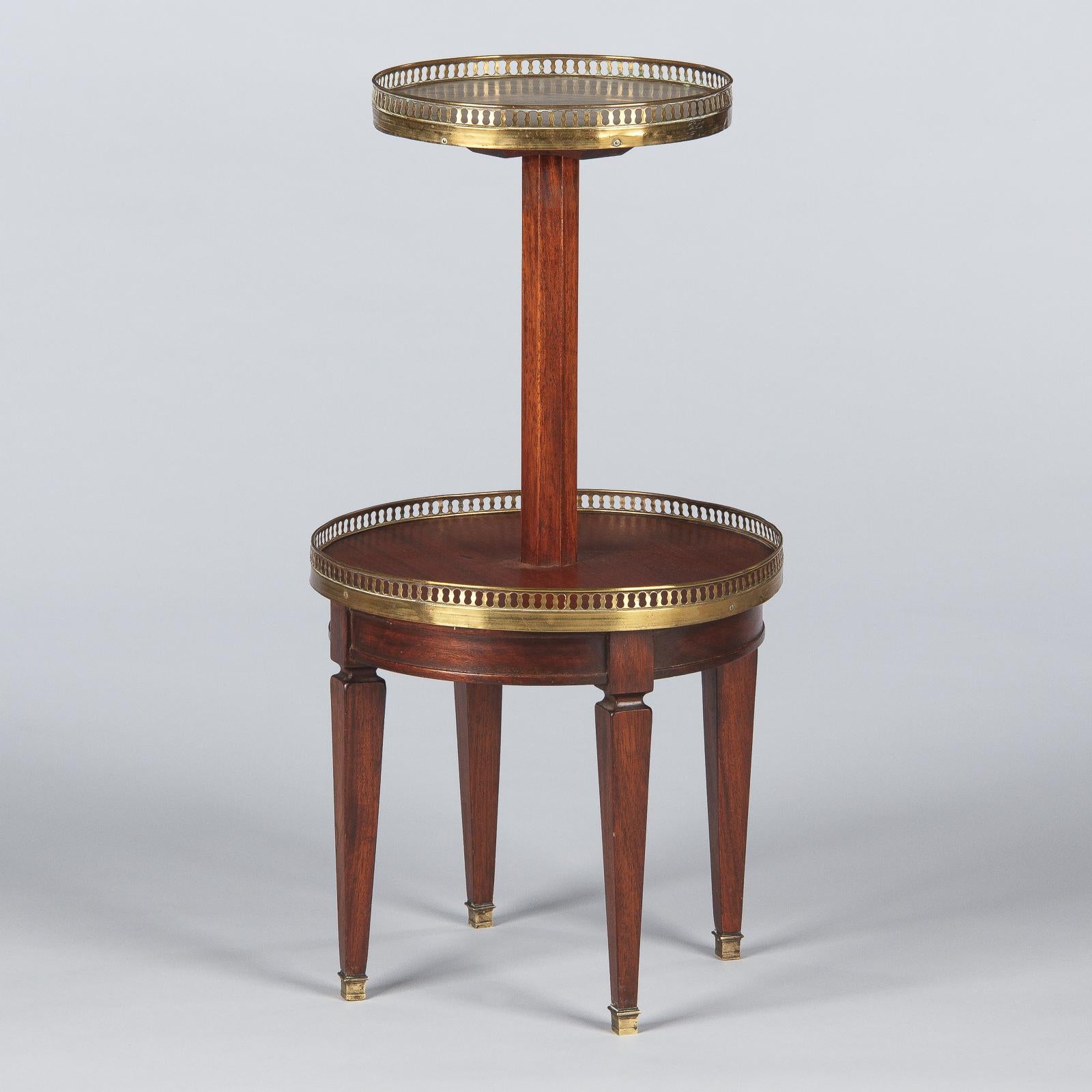French Louis XVI Style Mahogany and Marble-Top Serving Table, 1940s 11