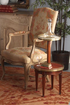French Louis XVI Style Mahogany and Marble-Top Serving Table, 1940s