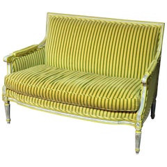 Maison Jansen Style French Louis XVI Settee w Color Keyed Upholstery