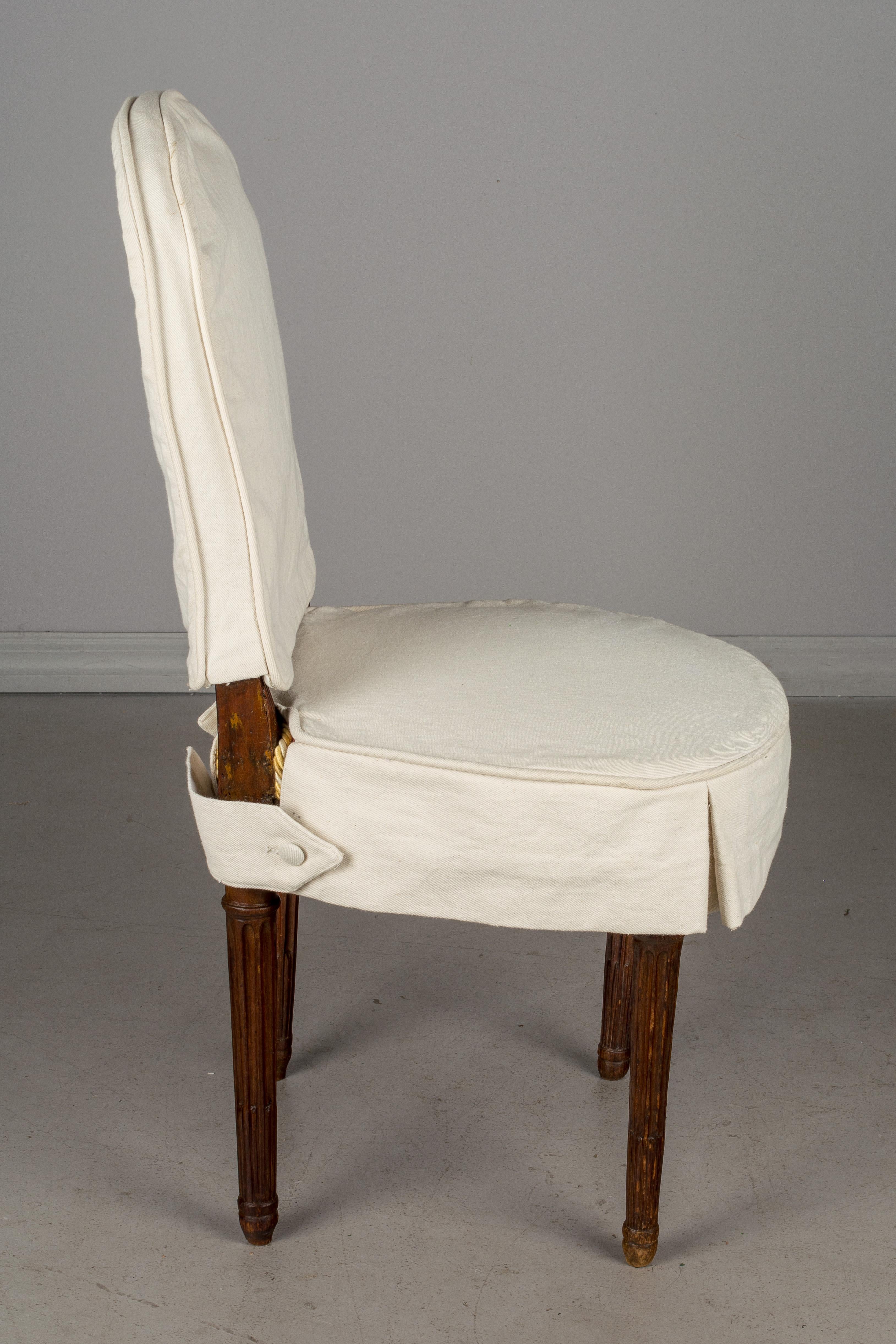 19th c. French Louis XVI Style Side Chair 8