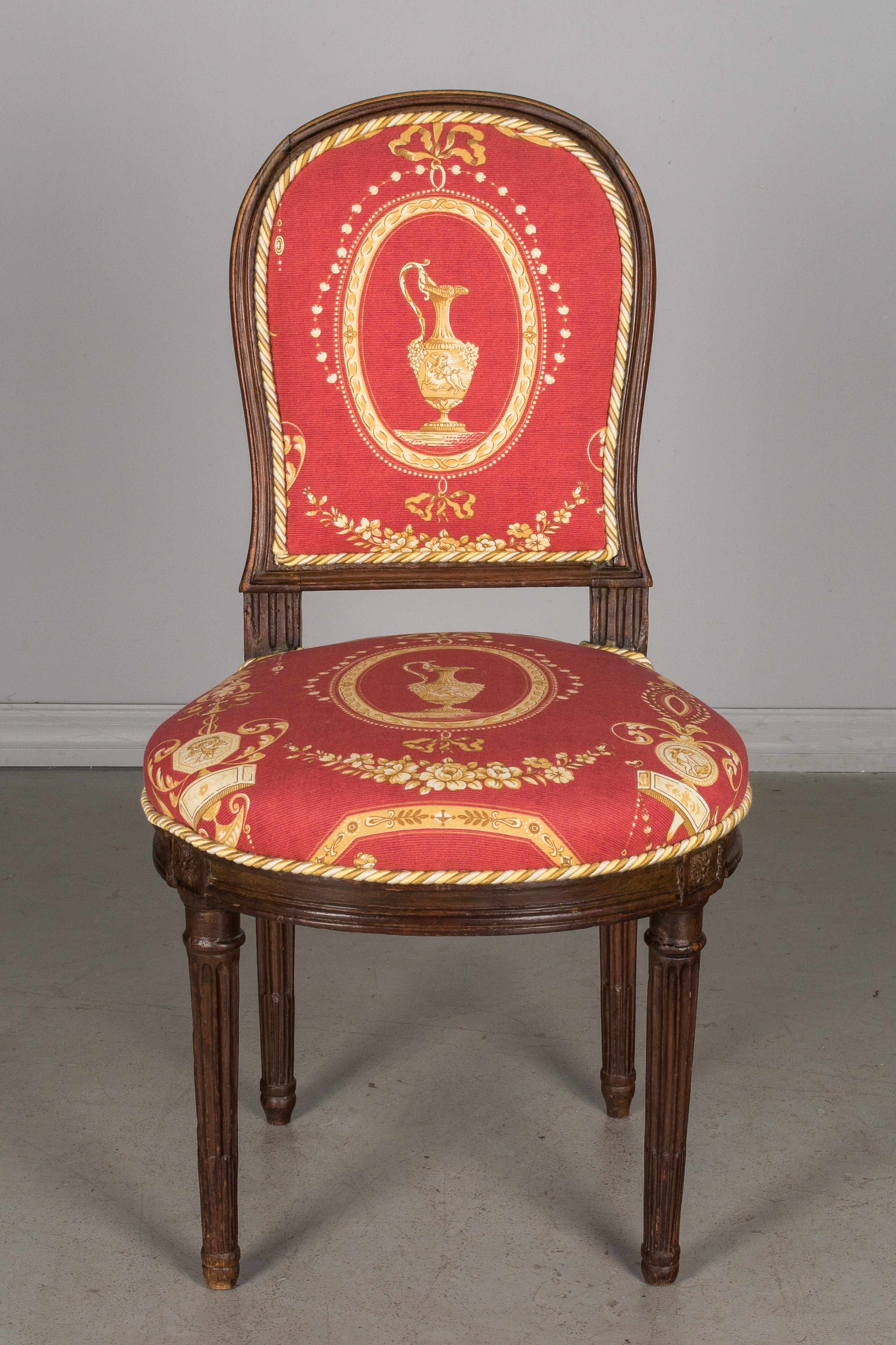 Carved 19th c. French Louis XVI Style Side Chair