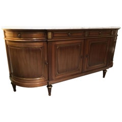 French Louis XVI-Style Sideboard/Buffet Mahogany with White Marble Top