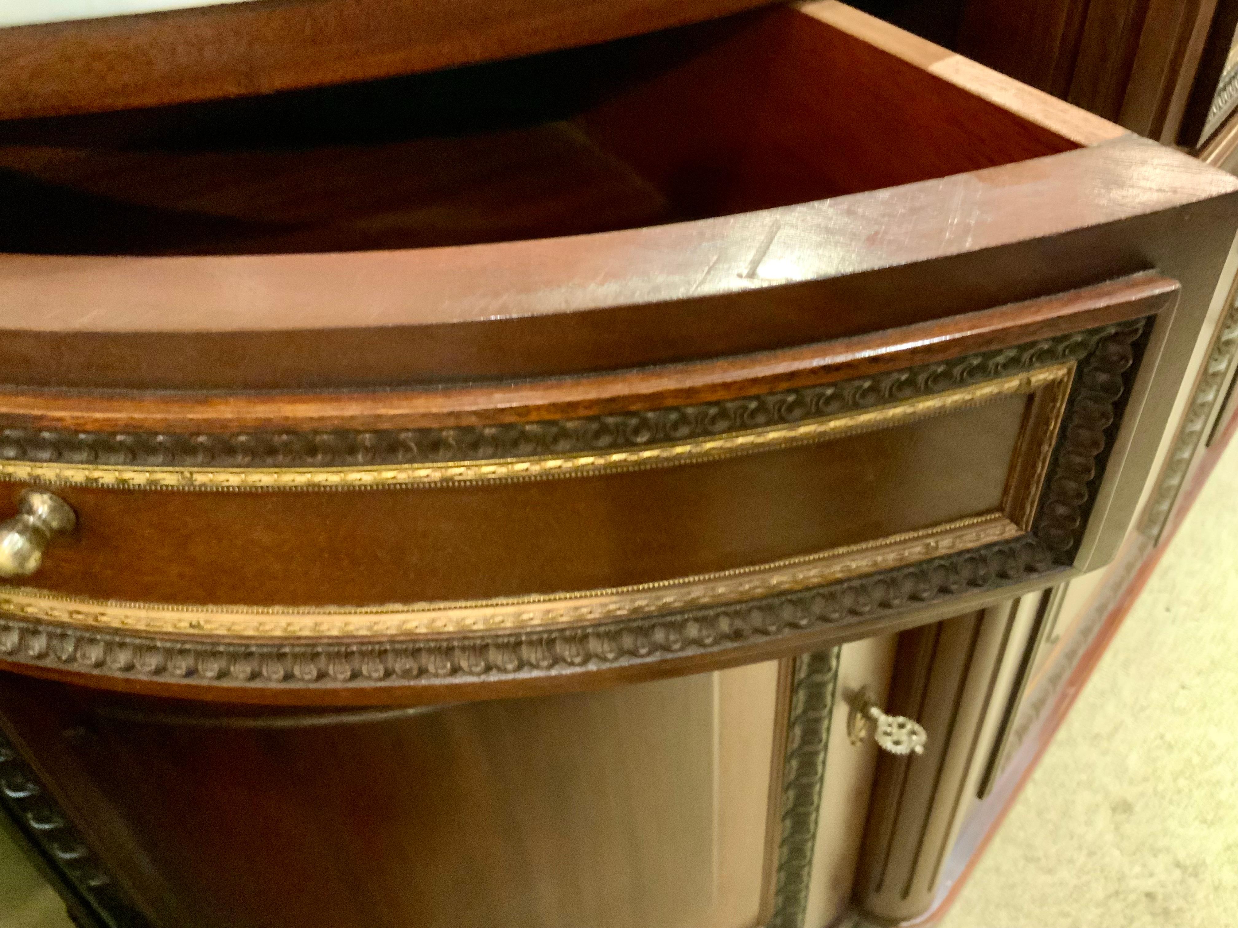 French Louis XVI-Style sideboard /buffet with white marble top 2