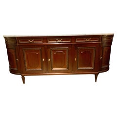 French Louis XVI-Style sideboard /buffet with white marble top