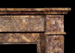 Cheminée espagnole de style Louis XVI en marbre Brocatelle