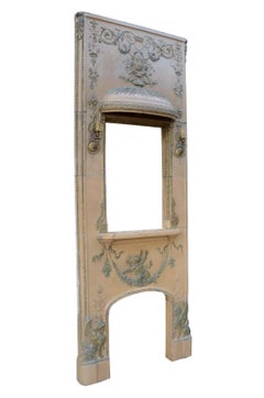 Französischer Steingut-Kamin im Louis-XVI.-Stil, signiert E. Muller